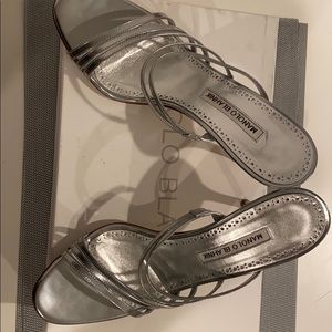 Manolo Blahnik Silver Gently used